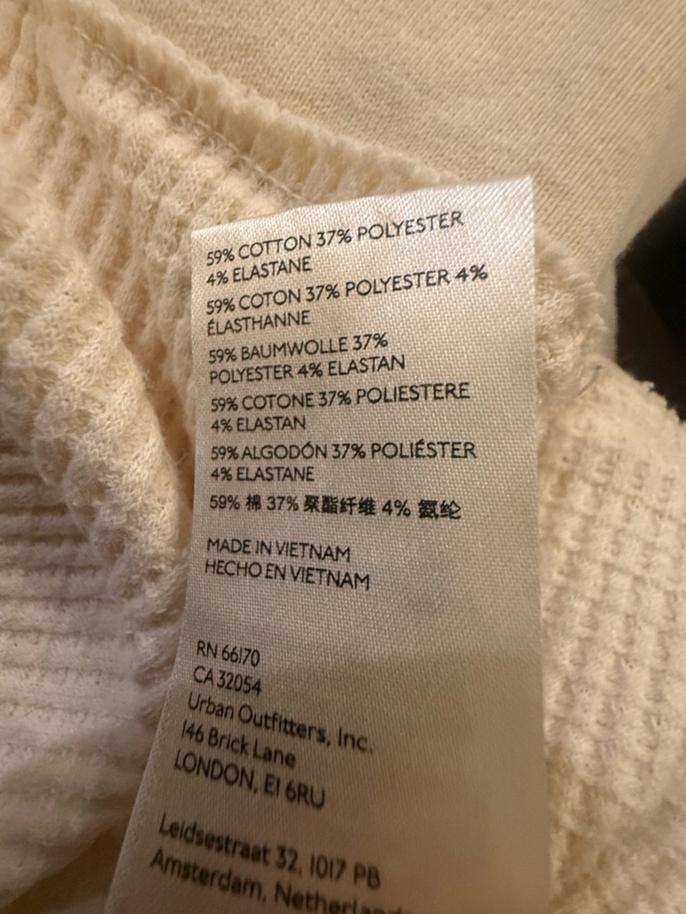 We the Free. Oversized Waffle Dolman Sleeve Thermal. Cream. Size Small. - Picture 11 of 12